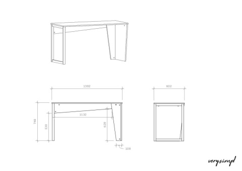 Biurko drewniane w stylu skandynawskim EDGE2-PRO-120 Biurko drewniane w stylu skandynawskim EDGE2-PRO-120