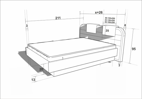 Łóżko drewniane Sense Łóżko drewniane Sense
