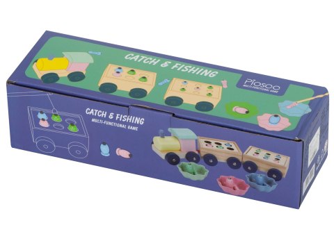 Sorter drewniany pociąg ciuchcia rybki montessori Sorter drewniany pociąg ciuchcia rybki montessori