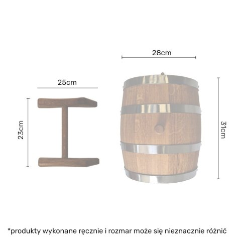 Beczka drewniana dębowa 10l wypalana - dostępny grawer Beczka drewniana dębowa 10l wypalana - dostępny grawer