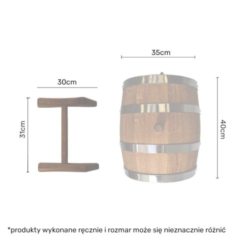 Beczka drewniana dębowa 20l wypalana - dostępny grawer Beczka drewniana dębowa 20l wypalana - dostępny grawer
