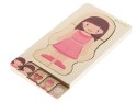 Puzzle drewniane warstwowe budowa ciała montessori dziewczynka Puzzle drewniane warstwowe budowa ciała montessori dziewczynka