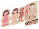 Puzzle drewniane warstwowe budowa ciała montessori dziewczynka Puzzle drewniane warstwowe budowa ciała montessori dziewczynka