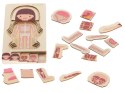 Puzzle drewniane warstwowe budowa ciała montessori dziewczynka Puzzle drewniane warstwowe budowa ciała montessori dziewczynka